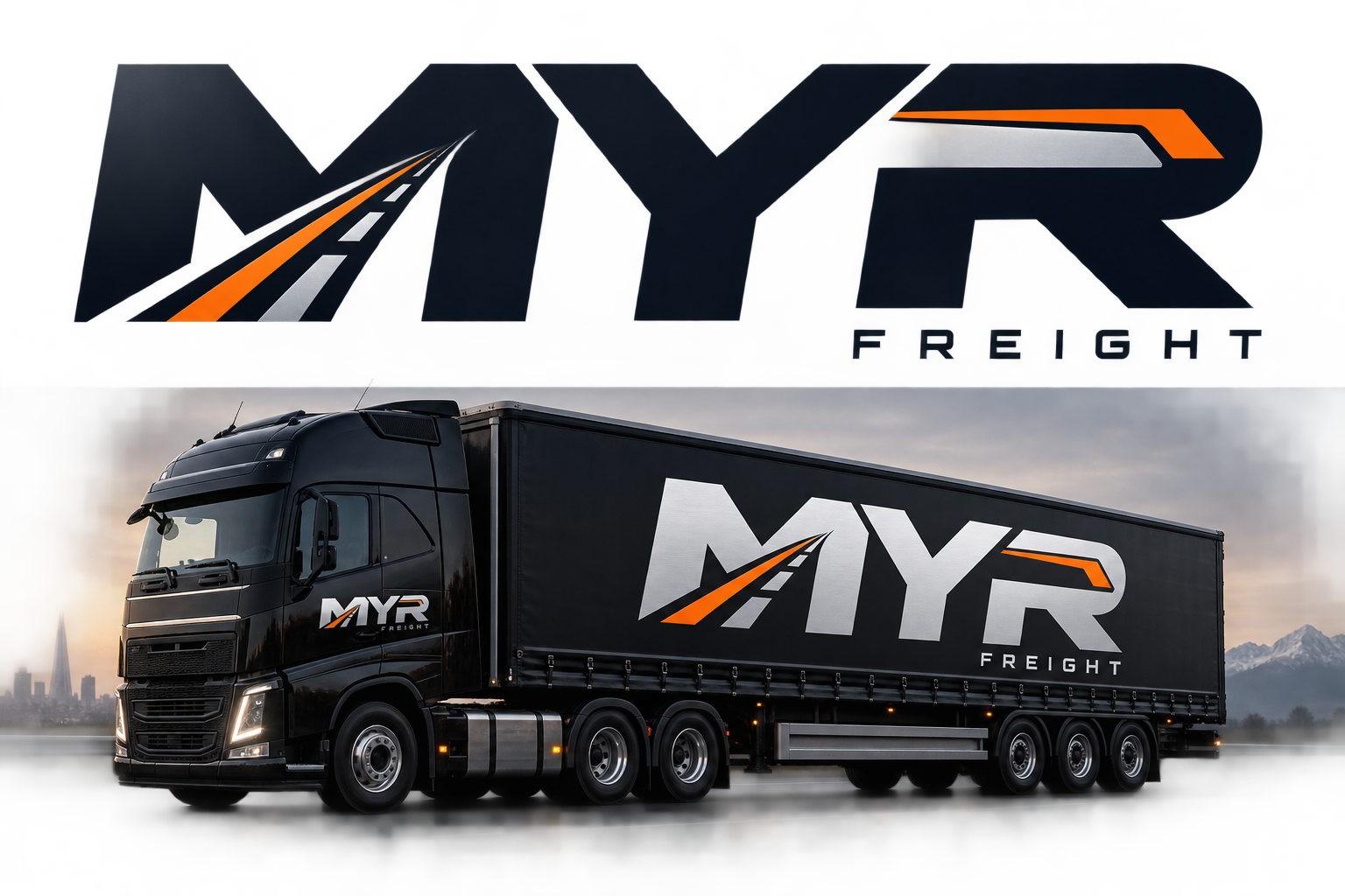 MYR Freight branding on a modern articulated truck
